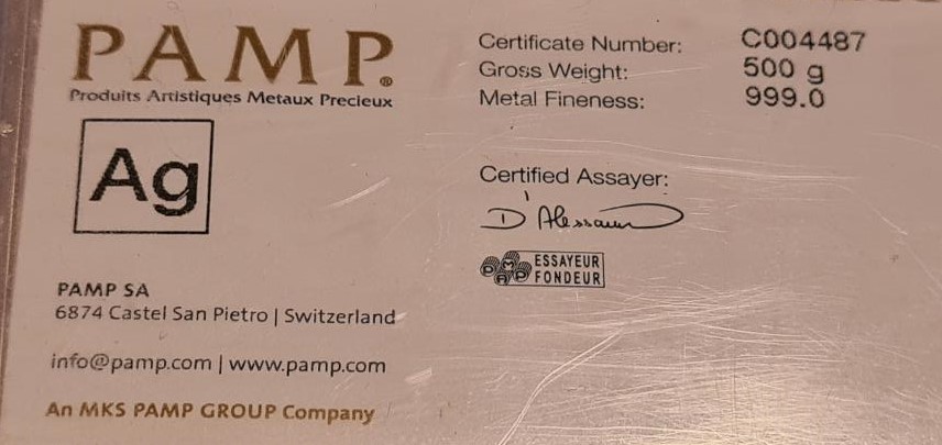 500 gram Silver Bar – PAMP Suisse Lady Fortuna In Protective Case - Image 5