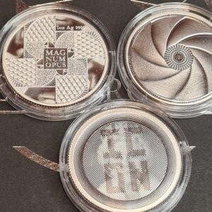 Alternative view of 6, 1oz silver Pressburg Mint coins  Taster set and collectors