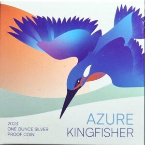 Alternative view of Niue 1$ 2023 1 oz Silver Coin Azure Kingfisher Proof