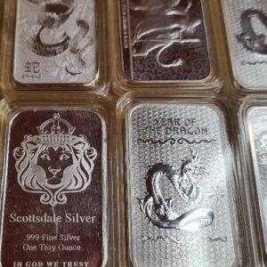 Alternative view of Random 1oz silver Bar in capsule