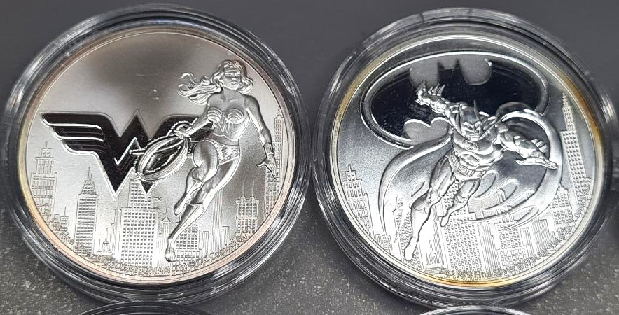 DC Comics Justice League 6 plus a Phantom? 1oz Silver Coin Set Batman Superman Flash Perth Mint - Image 5