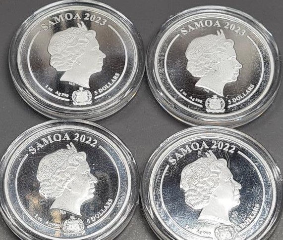 Looney Tunes BU Non Coloured Bugs Bunny, Daffy Duck, Tweetie Bird & Road Runner 1oz silver coins - Image 7