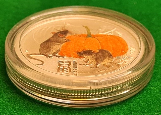 2020 1/4 ounce Year of the Mouse Lunar Silver Perth Mint Colourised - Image 5