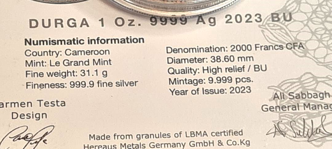 Complete Durga Proof Like Set of 4 with COA's from 2023, to 2026 - Image 17