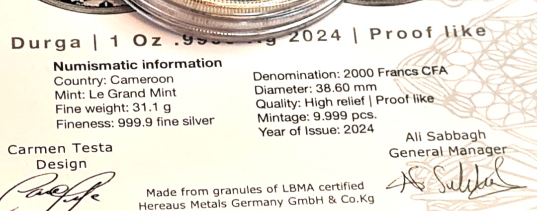 Complete Durga Proof Like Set of 4 with COA's from 2023, to 2026 - Image 18