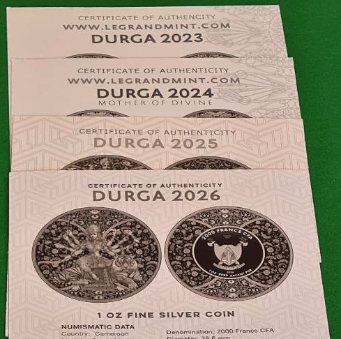Complete Durga Proof Like Set of 4 with COA's from 2023, to 2026 - Image 22