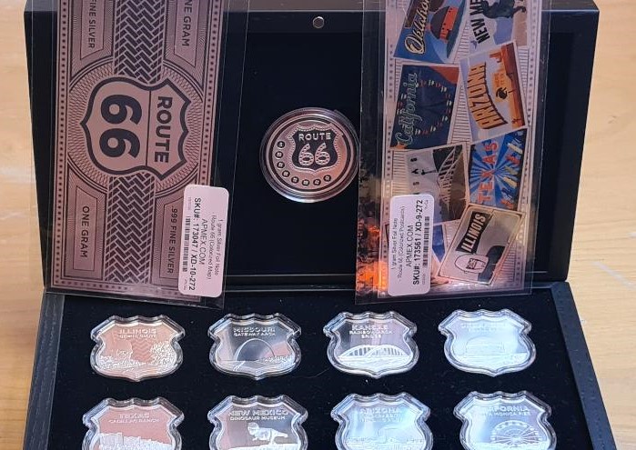The Icons of Route 66 8-Piece 1oz Silver Shield Collection & Completer & Custom Box & MORE!!!