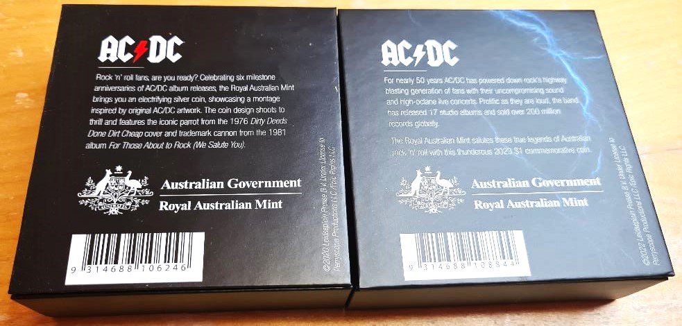 2021 & 2023 ACDC AC/DC RAM 999 Silver Frosted Uncirculated 1 oz Coins PAIR! SET - Image 4