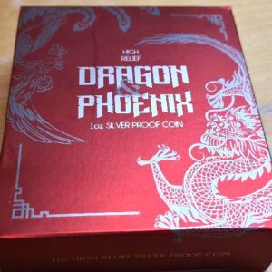 Alternative view of 2017 Perth Mint 1 oz Silver High Relief Dragon and Phoenix