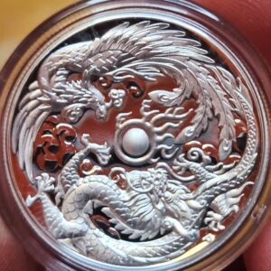 2017 Perth Mint 1 oz Silver High Relief Dragon and Phoenix