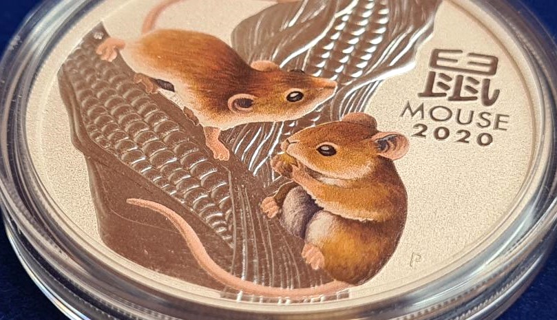 Lunar Series 3 Launch Set: 2020 Year of the Mouse 1 oz Collection Colourised