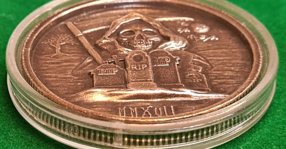 Grim Reaper 1oz Silver Rounds - 2017 & 2018 Ultra High Relief RARE! - Image 5