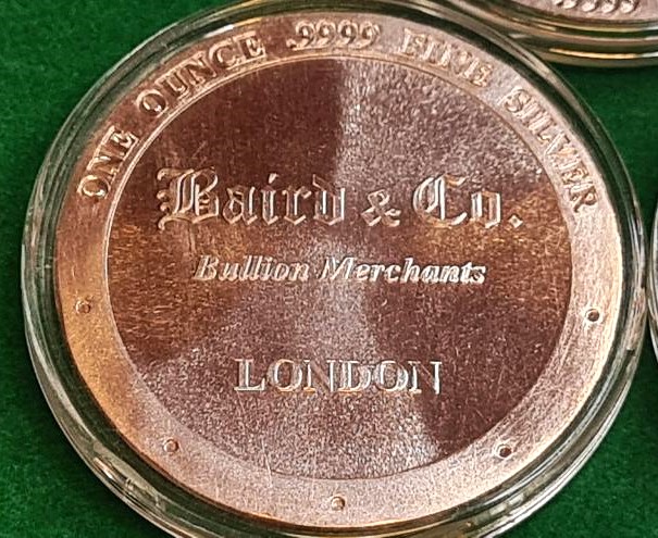 Baird and Co. 1oz silver Rounds in a capsule - Image 4
