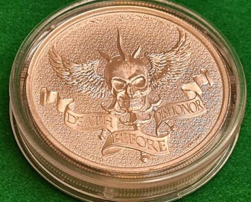 2 oz Silver "Death Before Dishonor" (Morte Prima di Disonore)