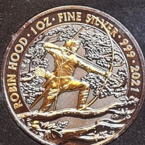 Robin Hood 2021 1oz Silver Bullion Coin PIK Limited Edition ( 200 ) 24k Gold & Black Ruthenium