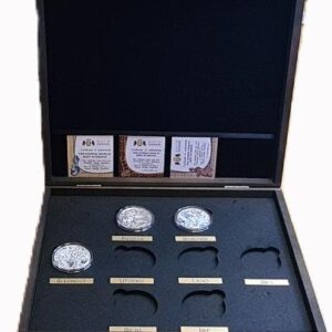 Slavic Bestiary 2oz Silver Coin Set (Rusalka Domowik Alkonost) Custom Wooden Box