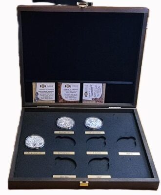 Slavic Bestiary 2oz Silver Coin Set (Rusalka Domowik Alkonost) Custom Wooden Box