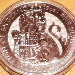 2022 10oz Silver Tudor Beast Lion of England Coin | Royal Mint 999.9 Fine