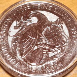 2024 10oz Silver Tudor Beast Tudor Dragon BU Coin | Royal Mint Capsule