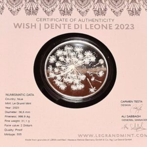 Make a Wish Dandelion 1 oz Silver Coin Le Grand Mint Limited 555 - Image 7