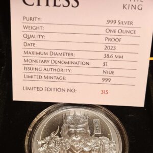 Niue 2023-2026 Chess Series 1oz Silver Black Proof 5-Coin Set (Complete to Date) - Image 7