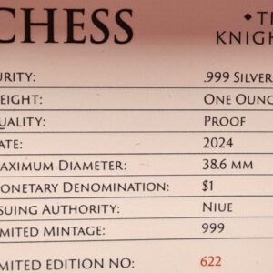 Niue 2023-2026 Chess Series 1oz Silver Black Proof 5-Coin Set (Complete to Date) - Image 11