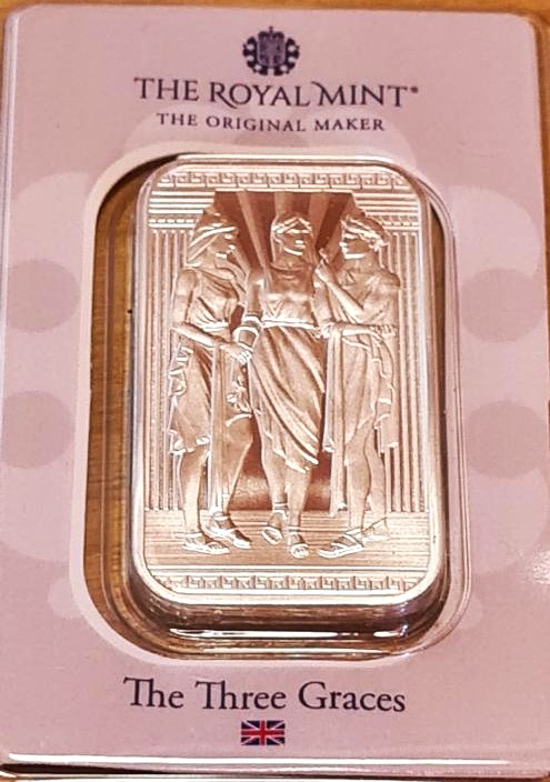 Great Engravers Series: The Three Graces 1oz Silver Minted Bar - Image 2