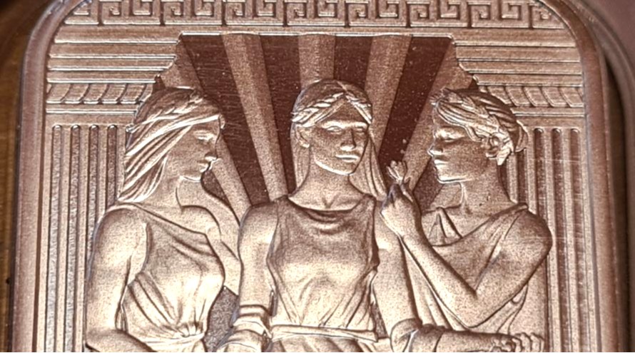 Great Engravers Series: The Three Graces 1oz Silver Minted Bar