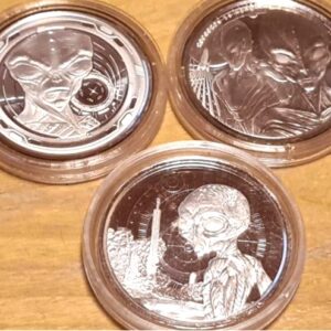 The Republic of Ghana Alien 1 oz Silver Coin Series ( all 3 )