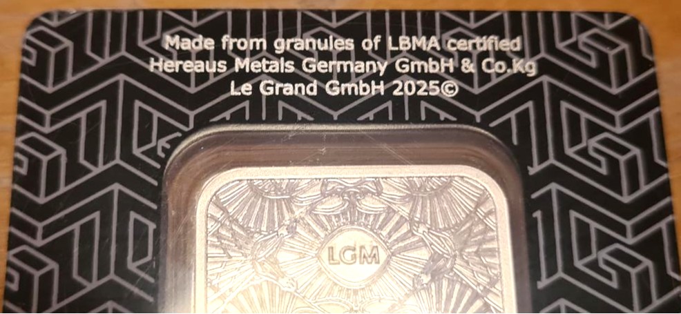 Le Grand Mint 2025 Eagle and Serpent 1oz Silver Bar Proof-Like Carded (Mintage 5,000) - Image 5