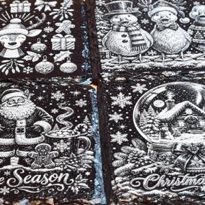 Custom Made Christmas Slate Coasters Set of 4 made by AceBullion
