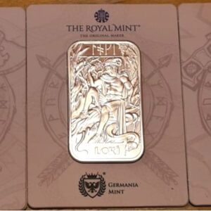 Norse Gods 1oz Silver Bullion Bar 3-Coin Set Loki Thor Odin Royal Mint x Germania Mint Carded