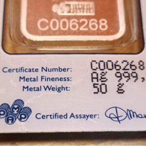 PAMP Suisse 50g Silver Minted Bar in CertiPAMP Assay Card - Image 4
