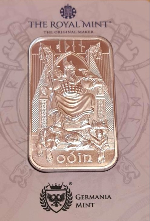Norse Gods 1oz Silver Bullion Bar 3-Coin Set Loki Thor Odin Royal Mint x Germania Mint Carded - Image 8