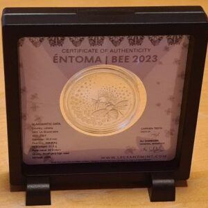 Alternative view of 2023 Liberia Entoma Bee 1oz Silver Proof Ultra High Relief Coin