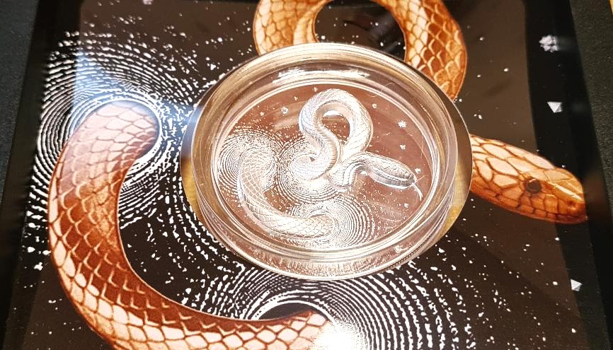 2024 Cameroon Herpeton Snake 1oz Silver Proof Ultra High Relief Coin