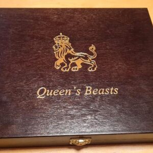 2016-2021 Royal Mint Queen's Beasts 2oz Silver Complete 11-Coin Set (with Completer Coin) in Premium Power Coin Wooden Presentation Box